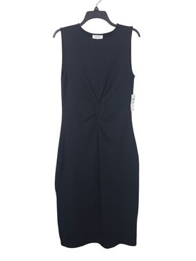 On 34th Sleeveless Black Twist-Front Sheath Dress Size Medium